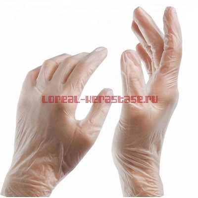 Loreal Перчатки виниловые размер 7-8 medium, 1 пара